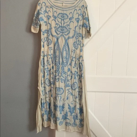 midi blue damask dress You Have My Attention Blue Damask Midi Dress  Shop the Mint